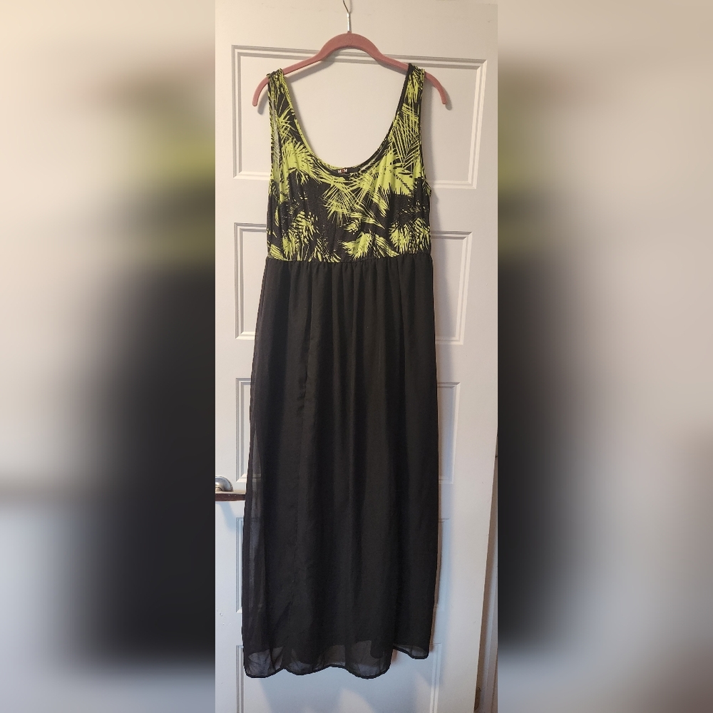 MXM Neon Yellow and Black Patterned Dress